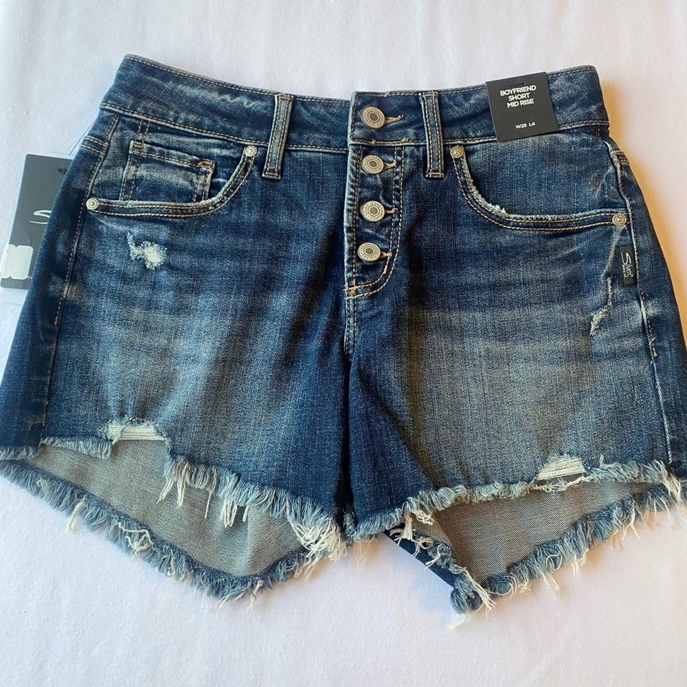 Silver BOYFRIEND SHORTS